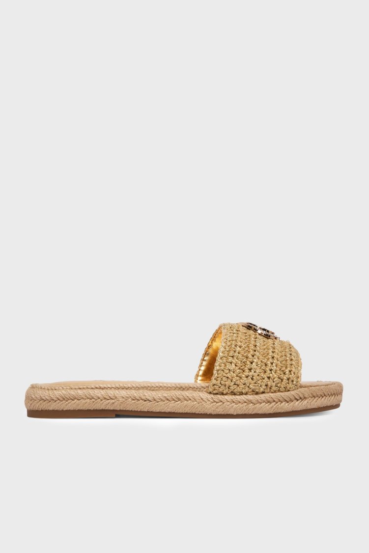 Guess Kaylis Logolu Örgü Detaylı FLJKLIFAB03 Kadın Terlik FLJKLI FAB03 GOLD Gold-Bej - Guess