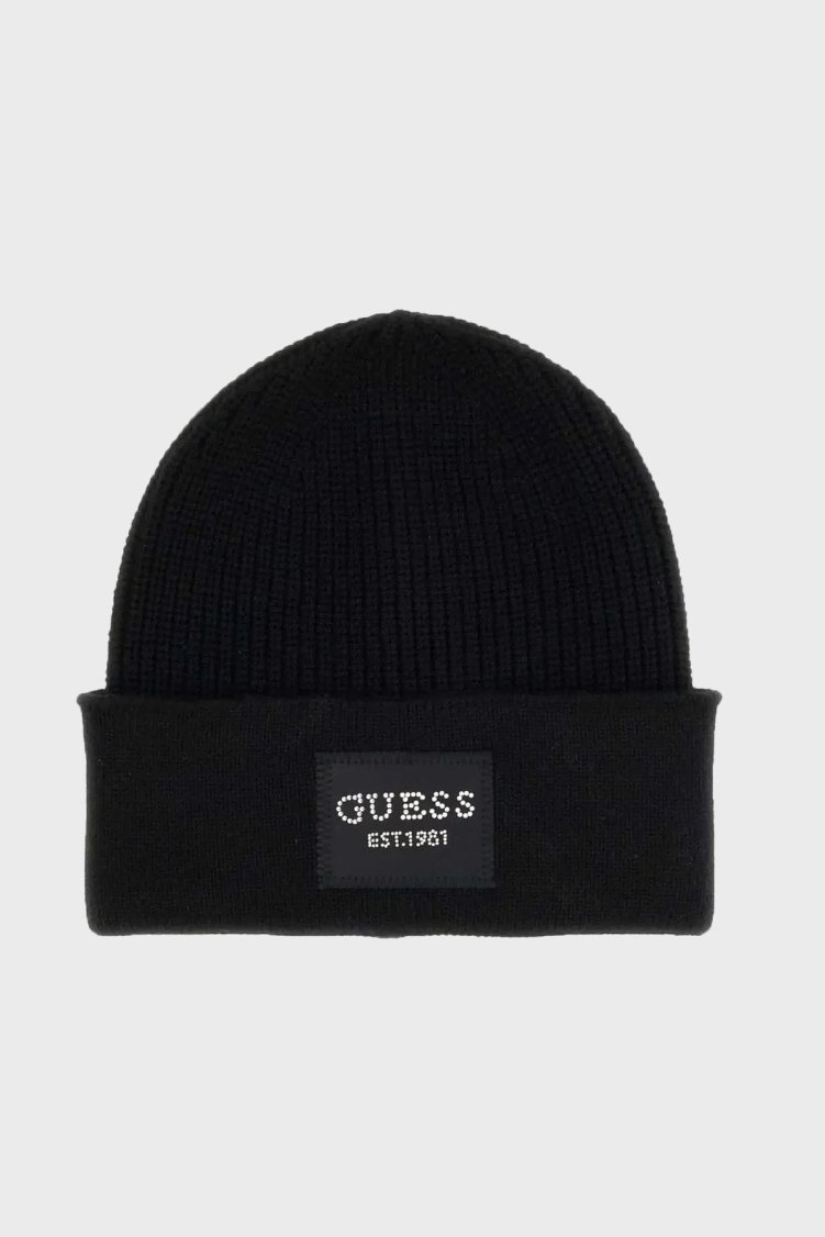 Guess Knitted Logolu AW5631VIS01 Kadın Bere AW5631 VIS01 BLA Siyah - Guess