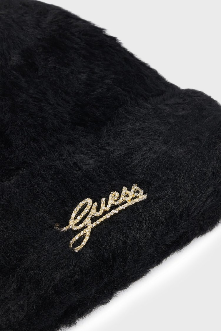 Guess Knitted Logolu AW5633POL01 Kadın Bere AW5633 POL01 BLA Siyah - Guess (1)