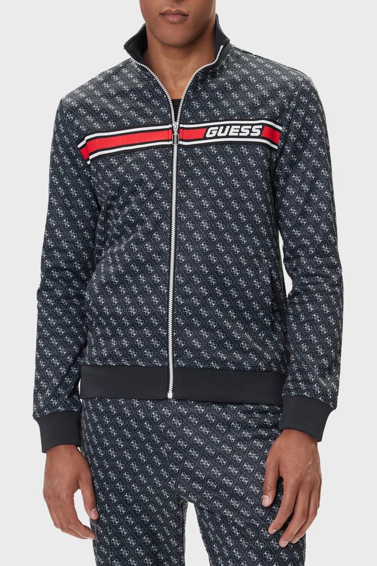 Guess Korbin Pamuklu Jakarlı Logo Baskılı Regular Fit Dik Yaka Z2BQ06K7122 Erkek Sweat Z2BQ06 K7122 P9QC LACİVERT - Guess