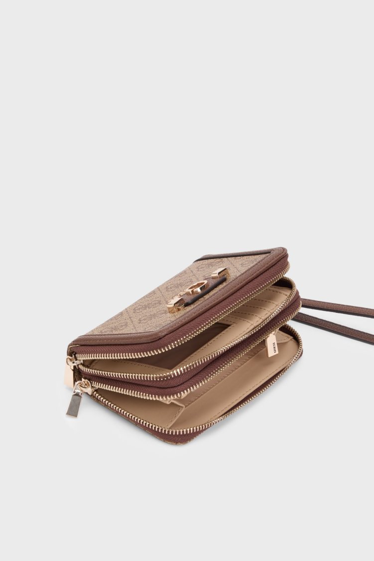 Guess Lindsey 4G Fermuarlı SWSG9749140 Kadın Cüzdan SWSG97 49140 LTL Kahve - Guess (1)