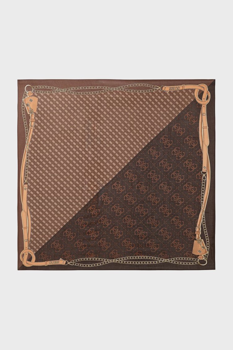 Guess Lindsey Desenli 120 x 120 cm AW5536MOD03 Kadın Eşarp AW5536 MOD03 BNL Kahve - Guess