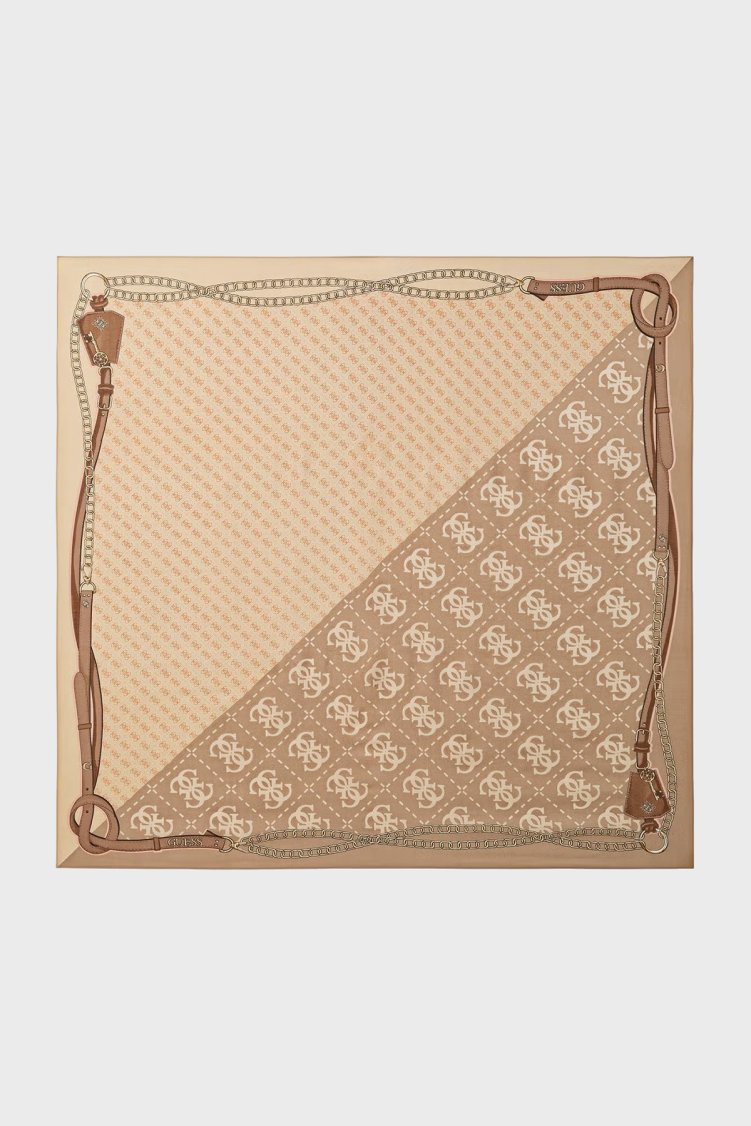 Guess Lindsey Desenli 120 x 120 cm AW5536MOD03 Kadın Eşarp AW5536 MOD03 LTL Kahve - Guess