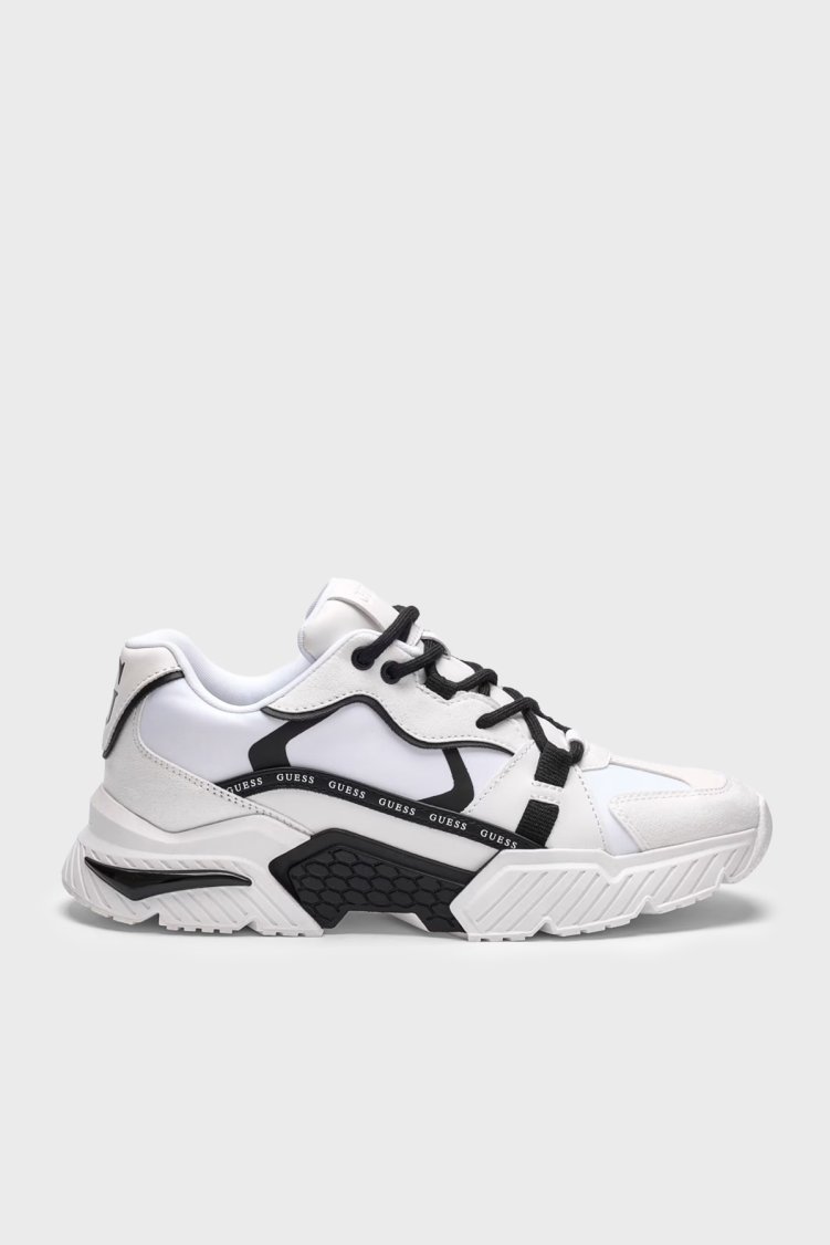 Guess Logolu Kalın Taban Sneaker FLJCR6ELE12 Kadın Ayakkabı FLJCR6 ELE12 WHBLK BEYAZ-SİYAH - Guess