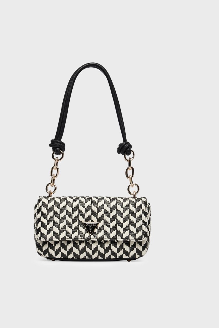 Guess Logolu Omuz Askılı HWWG7691190 Kadın Çanta HWWG76 91190 BML SİYAH-BEYAZ - Guess