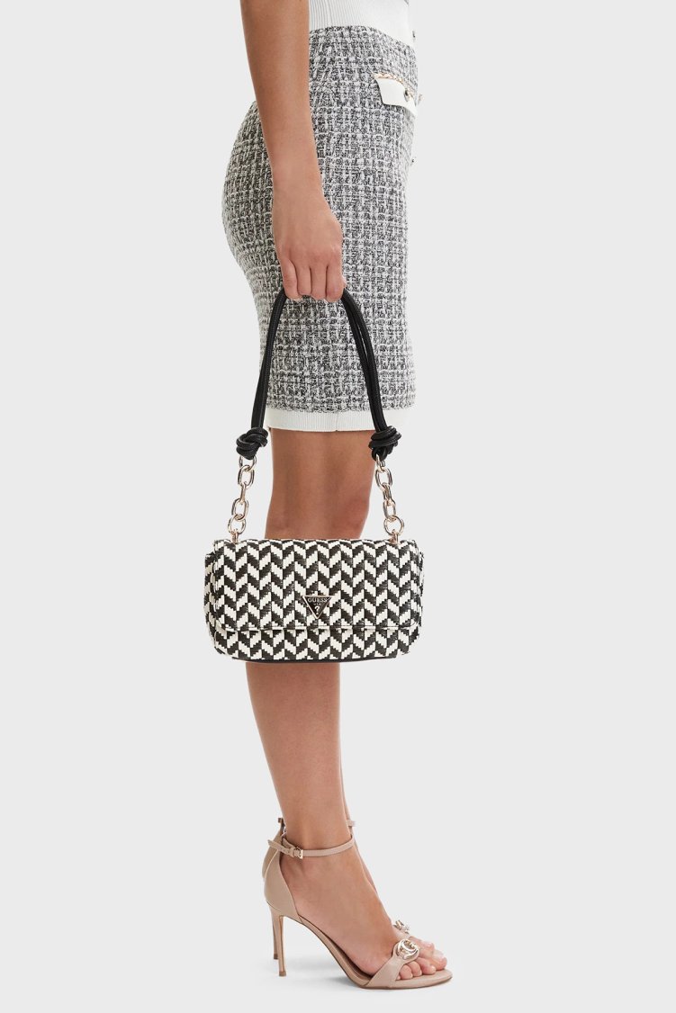 Guess Logolu Omuz Askılı HWWG7691190 Kadın Çanta HWWG76 91190 BML SİYAH-BEYAZ - Guess (1)