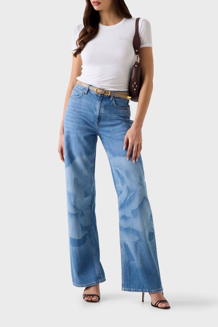 Guess Logolu Slim Fit Bisiklet Yaka W6YI12K3751 Kadın T Shirt W6YI12 K3751 G011 Beyaz - Guess (1)