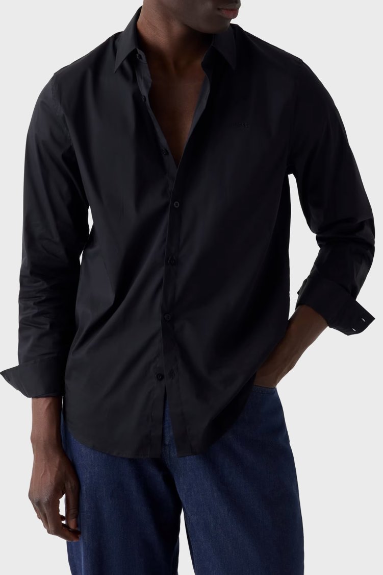 Guess Ls Sunset Pamuklu Slim Fit Uzun Kollu M1YH20W7ZK1 Erkek Gömlek M1YH20 W7ZK1 JBLK Siyah - Guess