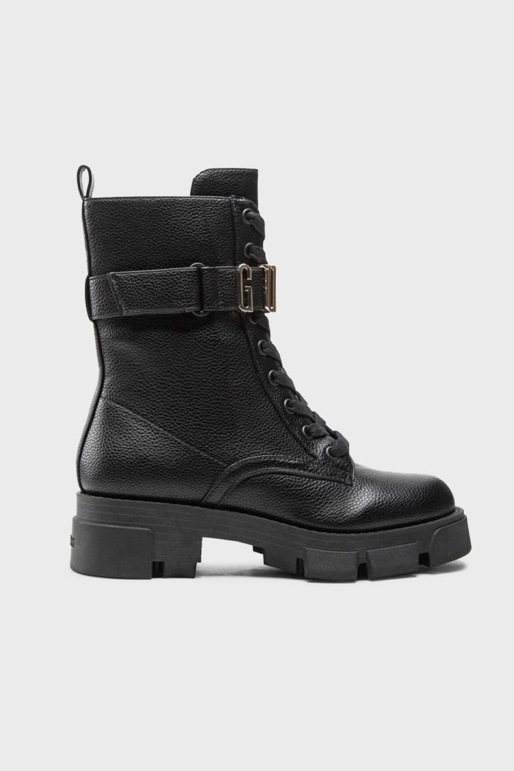 Guess Madox Logolu Fermuarlı FL8MDXELE10 Kadın Bot FL8MDX ELE10 BLACK SİYAH - Guess