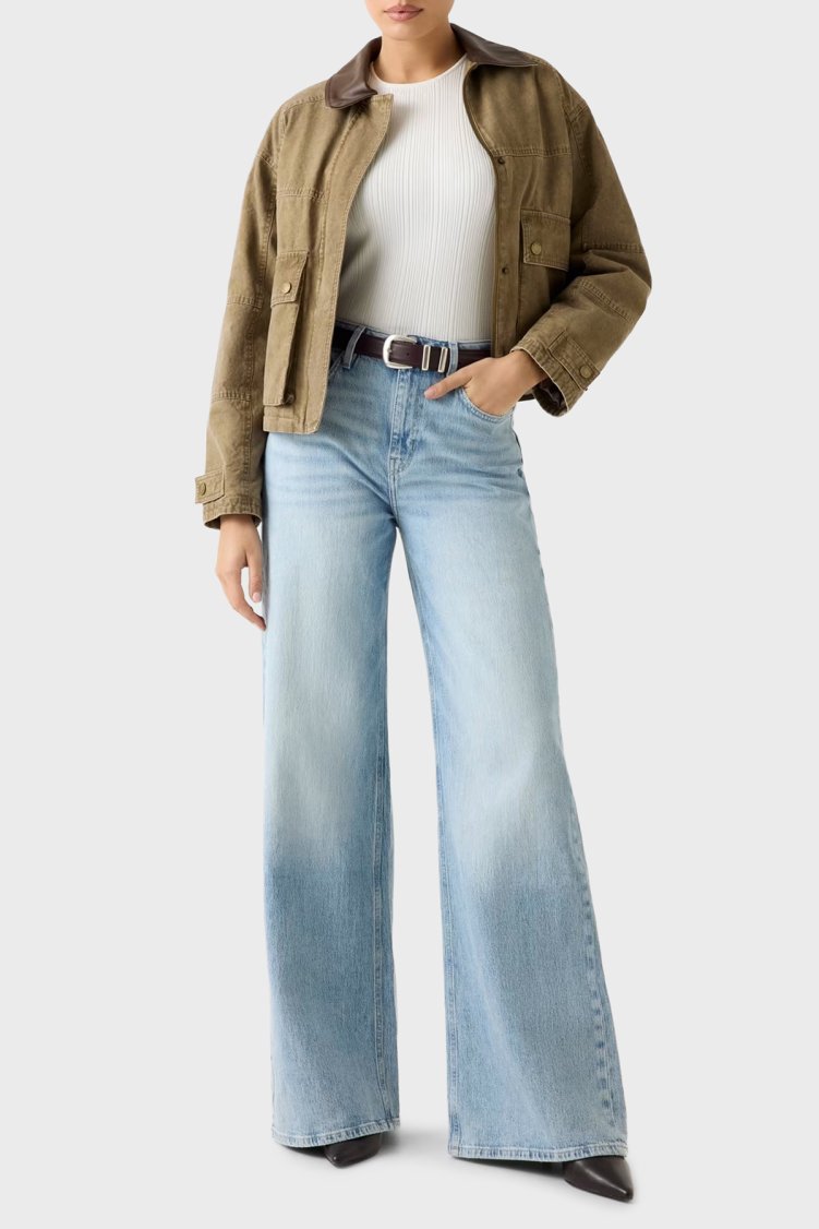 Guess Manon Pamuklu Loose Fit Klasik Yaka Cep Detaylı W6RL51WL372 Bayan Ceket W6RL51 WL372 F8BC YEŞİL - Guess (1)