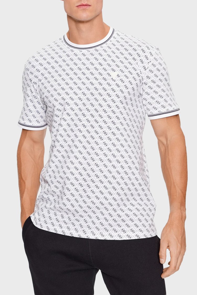 Guess Marshall Tamamı Logolu Regular Fit Bisiklet Yaka Z2YI05J1314 Erkek T Shirt Z2YI05 J1314 P084 Beyaz - Guess