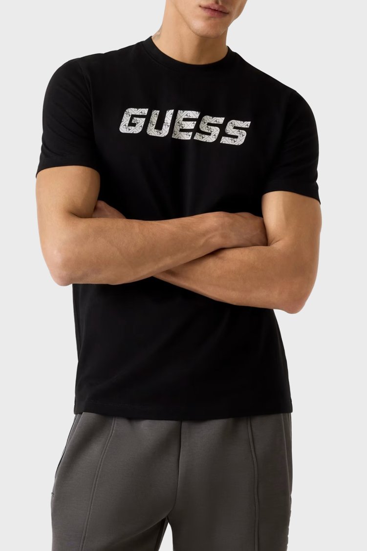 Guess Maska Pamuklu Regular Fit Bisiklet Yaka Z6RI15I3Z14 Erkek T Shirt Z6RI15 I3Z14 JBLK SİYAH - Guess