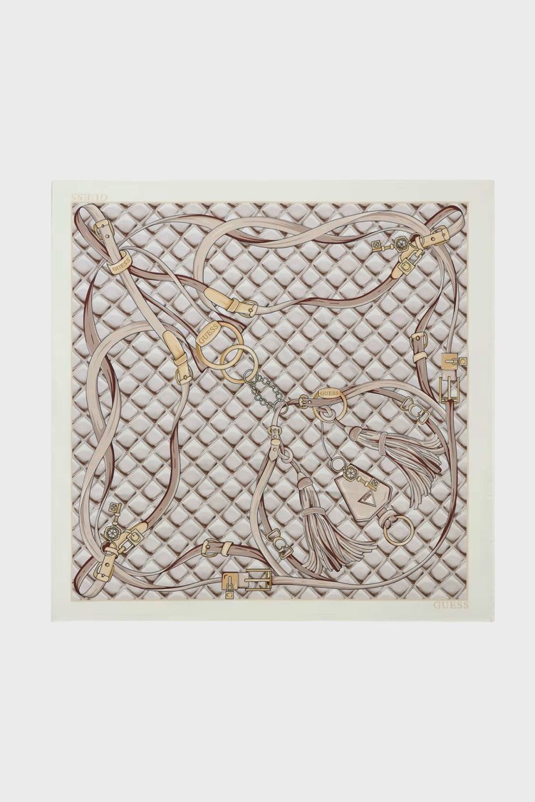 Guess Maxine Desenli 90 x 90 cm AW5535POL03 Kadın Eşarp AW5535 POL03 OFO Kırık beyaz - Guess