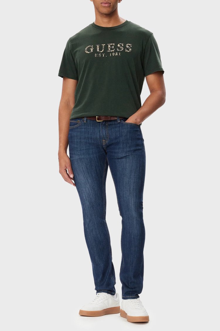 Guess Miami Pamuklu Skinny Fit Dar Paça Jeans M6BAN1D2601 Erkek Kot Pantolon M6BAN1 D2601 RMRO Lacivert - Guess (1)