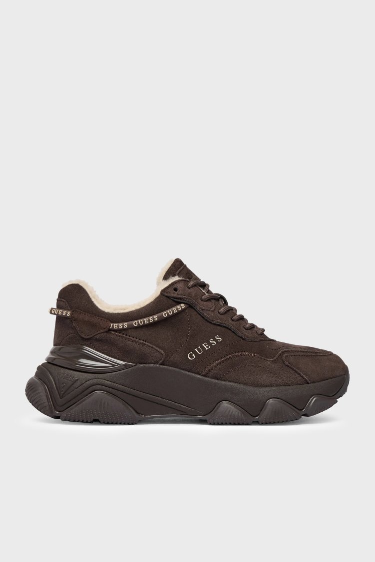 Guess Micola Logolu Süet Sneaker FLFMI3SUE12 Kadın Ayakkabı FLFMI3 SUE12 BROWN Kahve-krem - Guess
