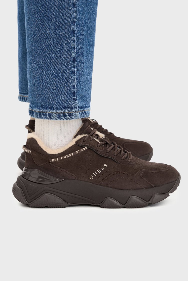 Guess Micola Logolu Süet Sneaker FLFMI3SUE12 Kadın Ayakkabı FLFMI3 SUE12 BROWN Kahve-krem - Guess (1)