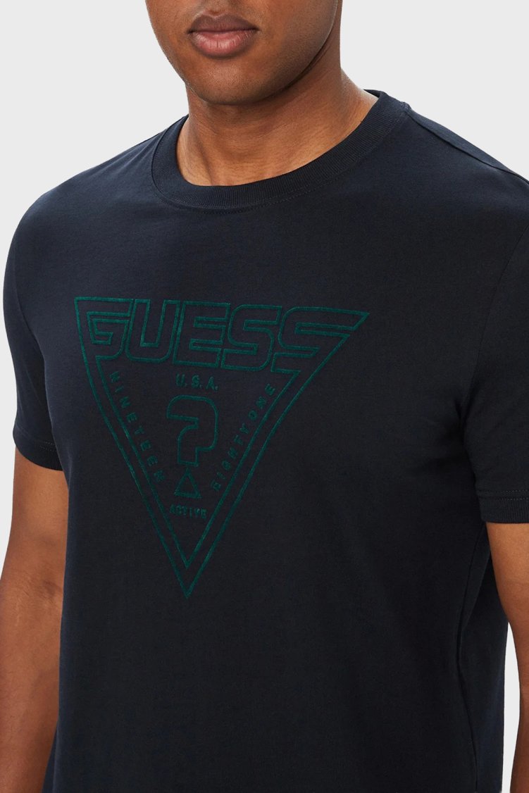 Guess Miken Pamuklu Regular Fit Bisiklet Yaka Z6YI20K5016 Erkek T Shirt Z6YI20 K5016 A73L Lacivert-beyaz - Guess