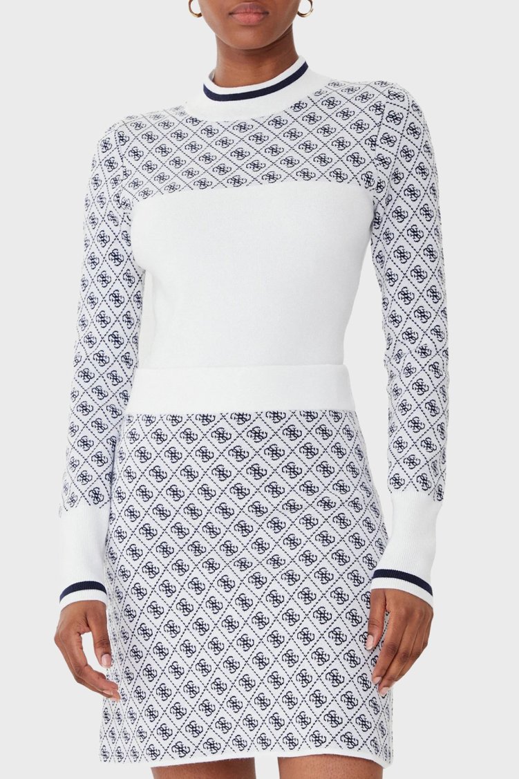 Guess Mock 4G Logolu Slim Fit Yarım Balıkçı Yaka W5BR24Z3JD2 Bayan Kazak W5BR24 Z3JD2 F0YU EKRU - Guess