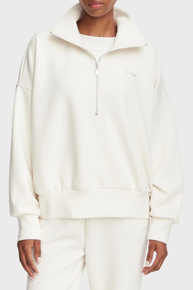 Guess Nat Logolu Yarım Fermuarlı Dik Yaka V6YQ25K4801 Kadın Sweat V6YQ25 K4801 A138 Lacivert - Guess