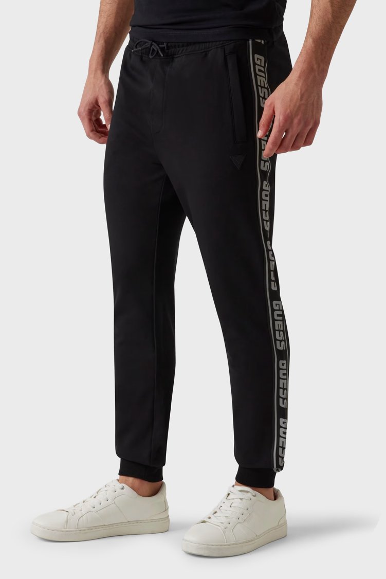 Guess New Arlo Pamuklu Regular Fit Logolu Şerit Detaylı Z2YB19K6ZS1 Erkek Pantolon Z2YB19 K6ZS1 JBLK SİYAH - Guess