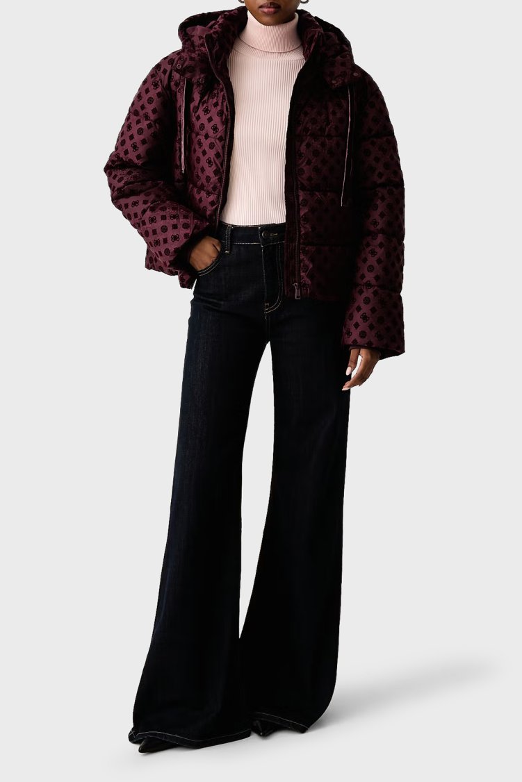 Guess New Daisy Suya Dayanıklı 4G Logolu Kapüşonlu W6BL56W4195 Kadın Mont W6BL56 W4195 G596 Bordo - Guess (1)