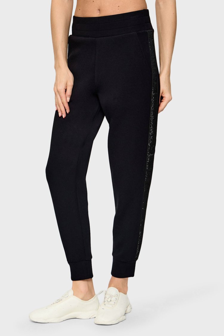 Guess New Victoire Pamuklu Lastikli Bel Lastikli Paça W6BB17K6074 Kadın Pantolon W6BB17 K6074 JBLK Siyah - Guess