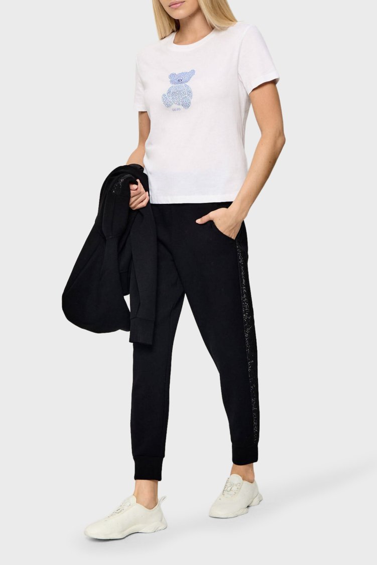 Guess New Victoire Pamuklu Lastikli Bel Lastikli Paça W6BB17K6074 Kadın Pantolon W6BB17 K6074 JBLK Siyah - Guess (1)