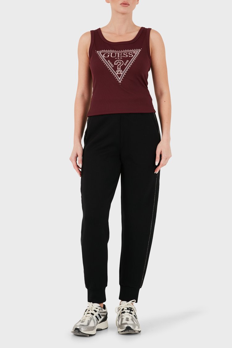 Guess New Victoire Regular Fit Lastikli Paça W6YB14K4365 Kadın Pantolon W6YB14 K4365 JBLK Siyah - Guess (1)