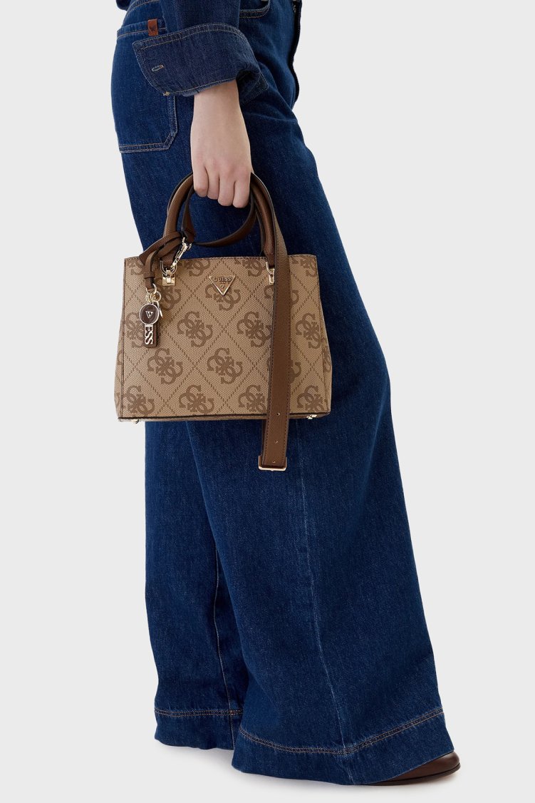 Guess Noelle 4G Logolu Çıkarılabilir Askılı HWSO9672050 Bayan Çanta HWSO96 72050 LGW KAHVE - Guess (1)