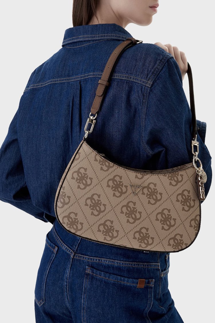 Guess Noelle 4G Logolu Çıkarılabilir Askılı HWSO9672180 Bayan Çanta HWSO96 72180 LGW KAHVE - Guess (1)
