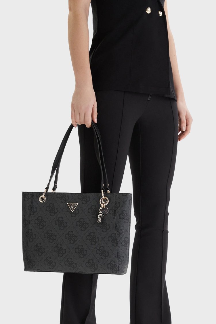 Guess Noelle 4G Logolu Omuz Askılı Tote HWSO9672250 Bayan Çanta HWSO96 72250 CLO ANTRASİT - Guess (1)