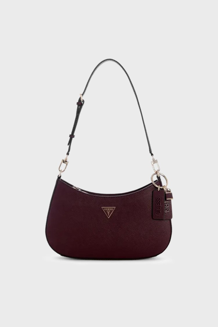 Guess Noelle Logolu Ayarlanabilir Omuz Askılı HWZG9672180 Kadın Çanta HWZG96 72180 BUR Bordo - Guess