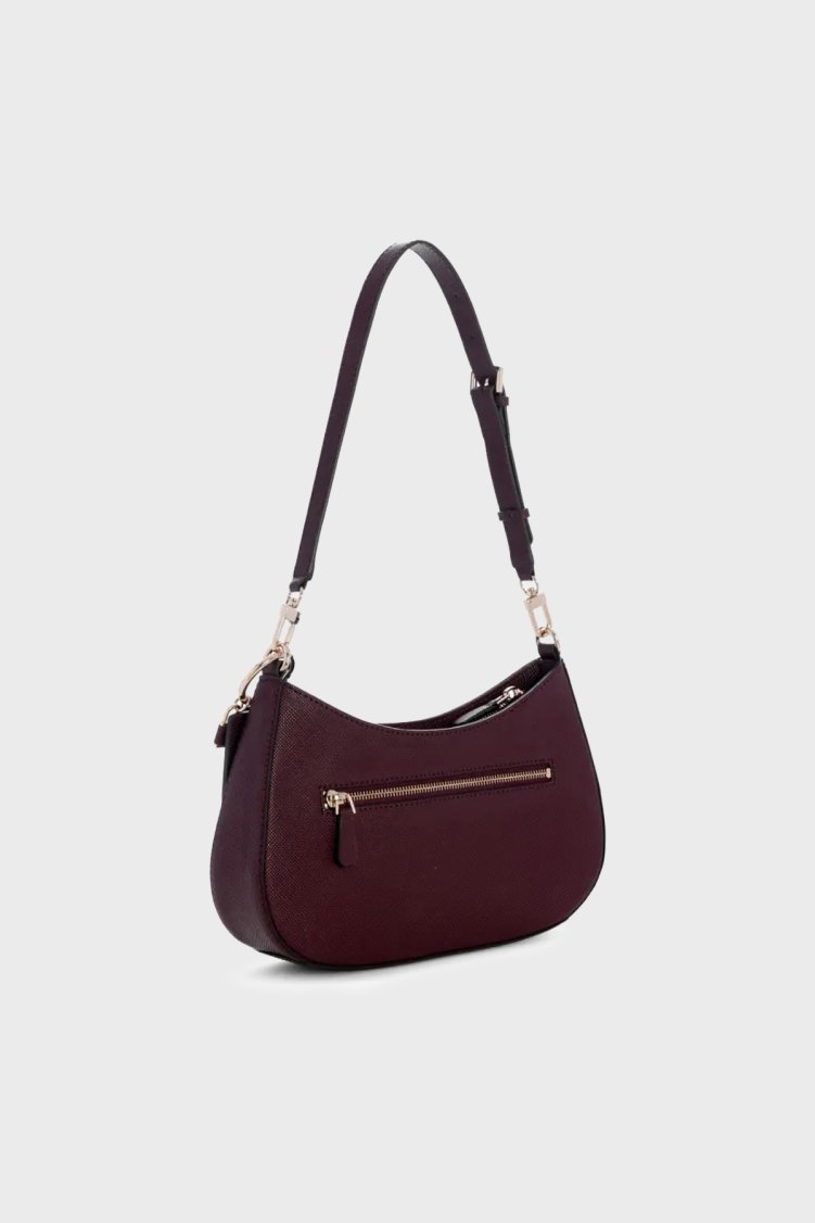 Guess Noelle Logolu Ayarlanabilir Omuz Askılı HWZG9672180 Kadın Çanta HWZG96 72180 BUR Bordo - Guess (1)