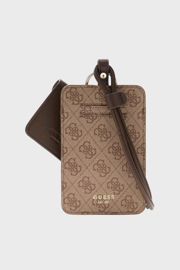 Guess Noelle Logolu PW7574P6326 Kadın Telefon Çantası PW7574 P6326 LGW Kahve - Guess (1)