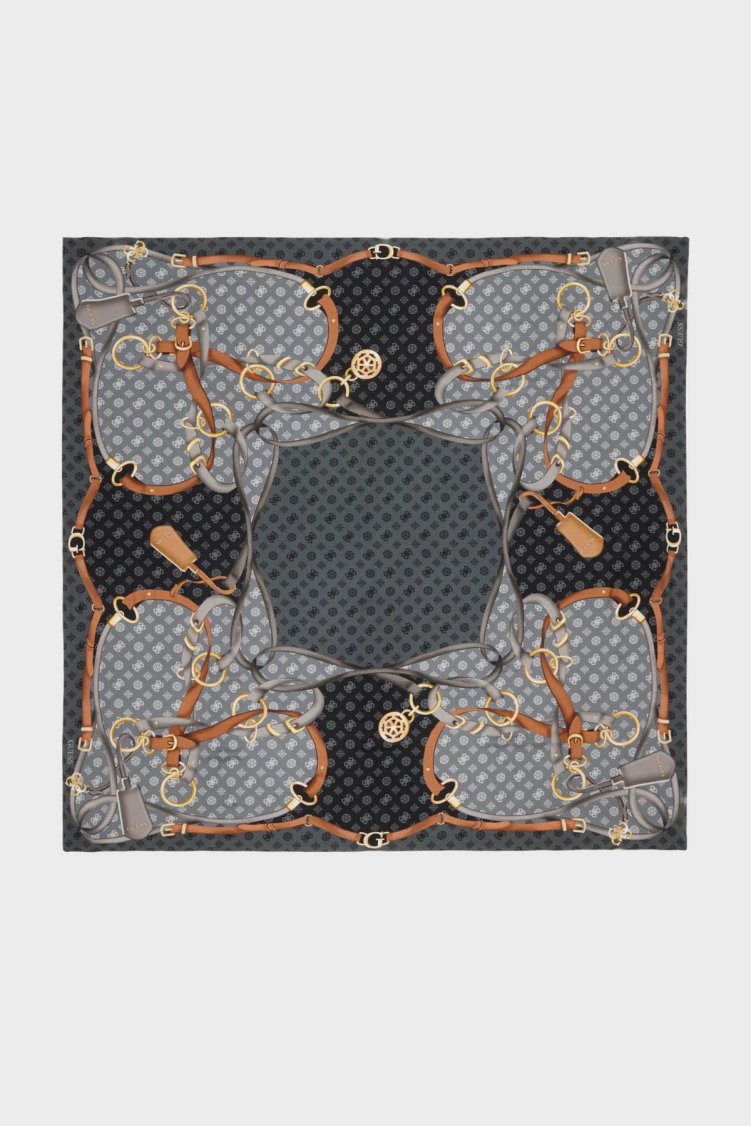 Guess Logolu 120 x 120 cm AW5444POL01 Kadın Eşarp AW5444 POL01 BLA SİYAH - Guess