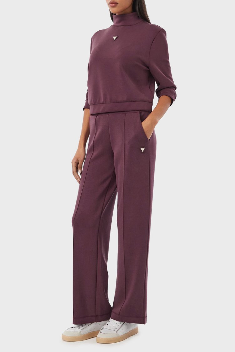 Guess Olympe Regular Fit Lastikli Bel Bol Paça V6YB18K4315 Kadın Pantolon V6YB18 K4315 G596 Bordo - Guess (1)