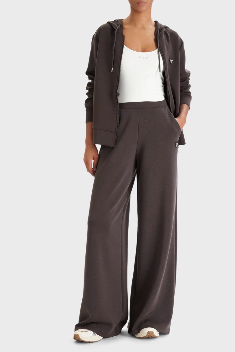 Guess Olympe Regular Fit Normal Bel Bol Paça Kadın V4YB07KCAY2 Pantolon V4YB07 KCAY2 A10K Kahve - Guess (1)