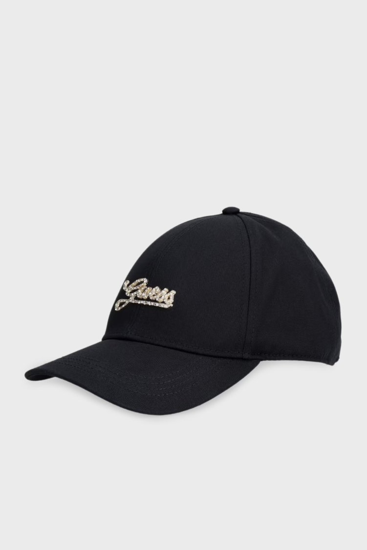 Guess Pamuklu Taşlı Logolu AW5475COT01 Kadın Şapka AW5475 COT01 BLA SİYAH - Guess