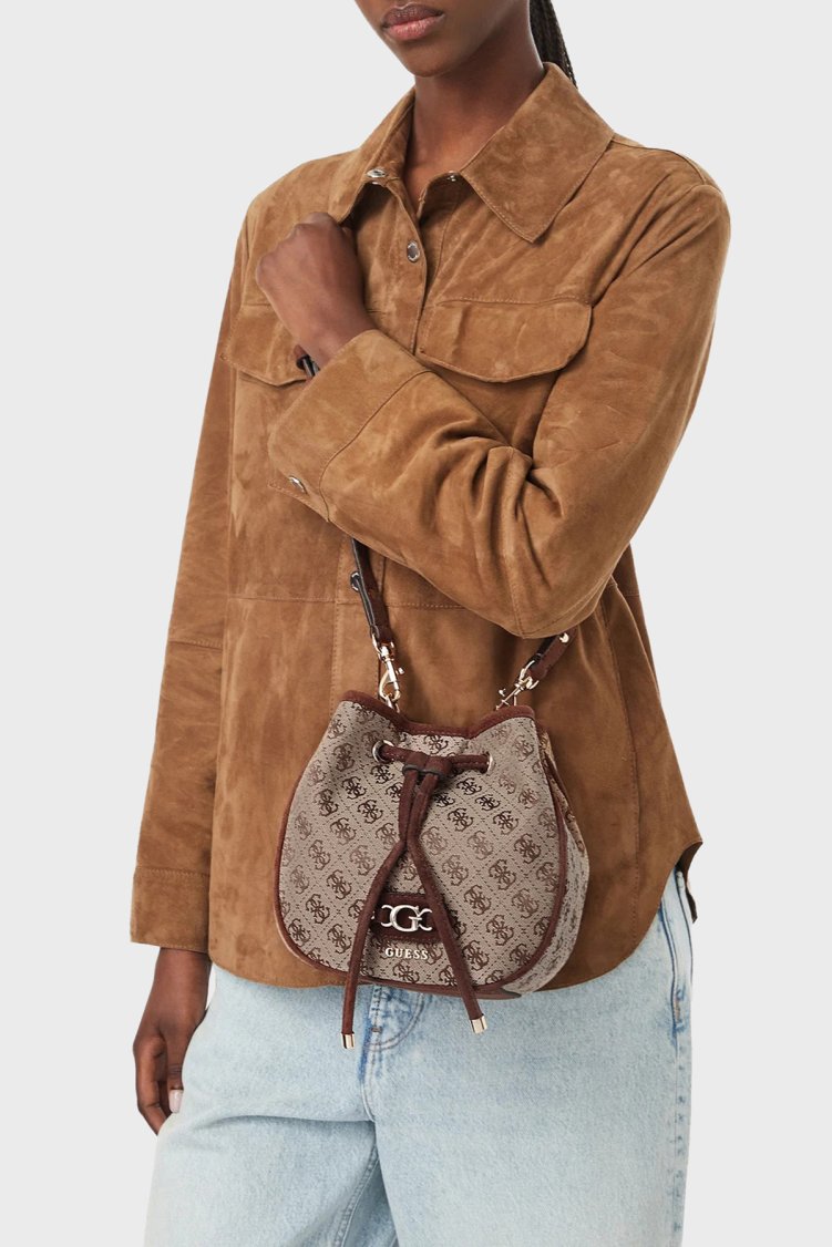 Guess Samantha Logolu Çıkarılabilir Askılı HWJG2313770 Kadın Çanta HWJG23 13770 LGW Kahve - Guess (1)