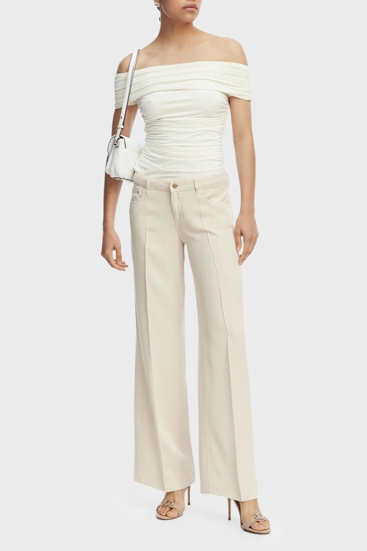 Guess Sexy Wide Leg Fit Geniş Paça Palazzo W4GA96WDP85 Kadın Pantolon W4GA96 WDP85 G1M5 EKRU - Guess (1)