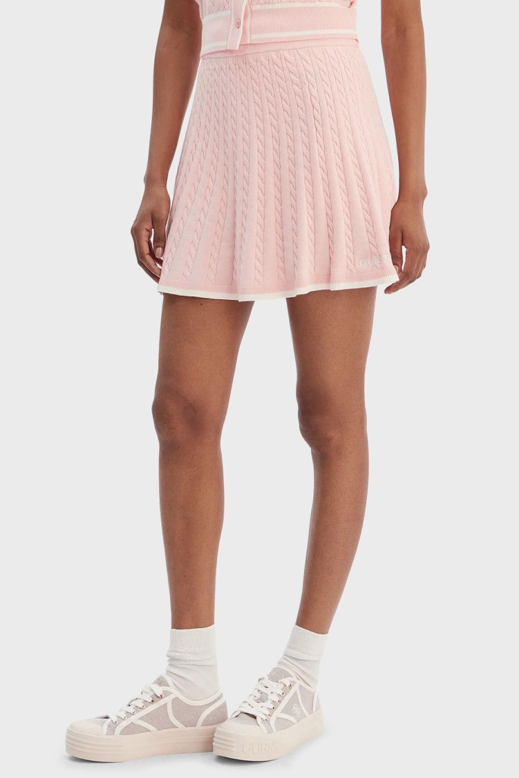 Guess Shari Regular Fit Örgü Detaylı Triko Pileli V6RD07Z4652 Bayan Etek V6RD07 Z4652 G66E PEMBE - Guess