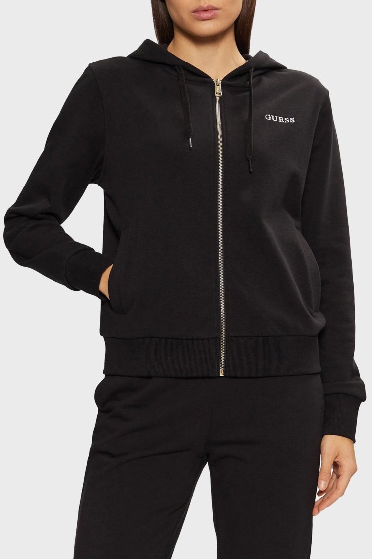 Guess Sofia Pamuklu Regular Fit Kapüşonlu O5RQ01KCO31 Bayan Sweat O5RQ01 KCO31 JBLK SİYAH - Guess