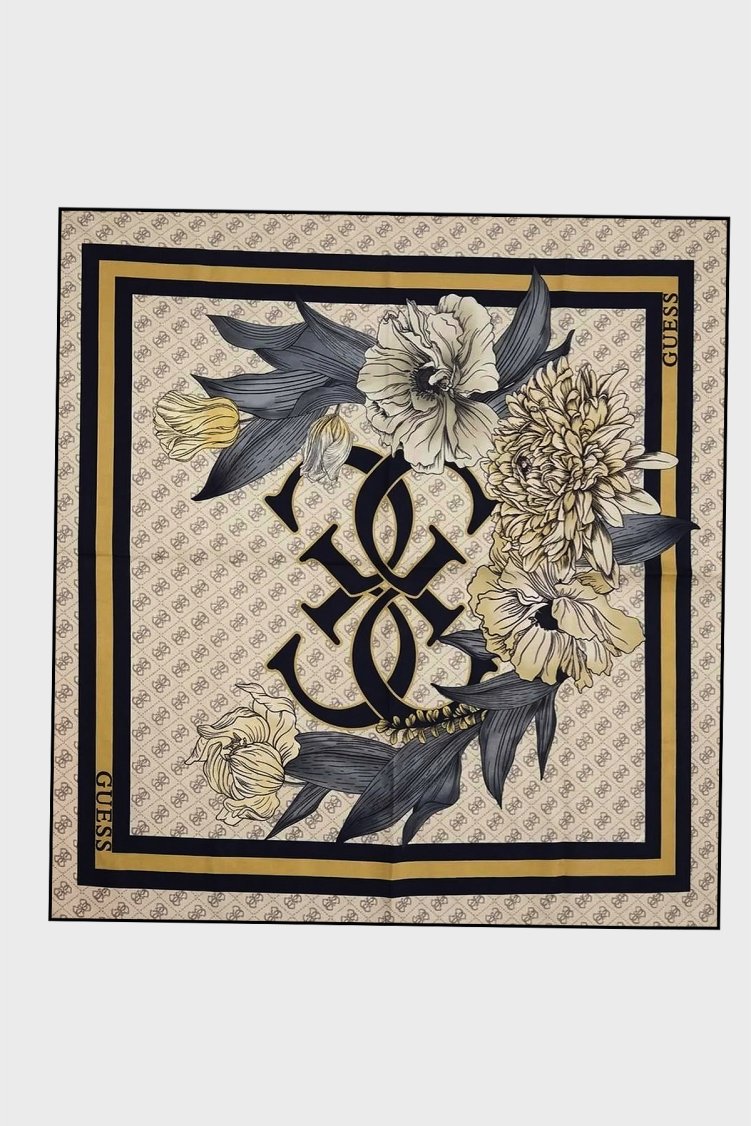 Guess Square 90 x 90 cm İpek AW5729SIL90 Kadın Eşarp AW5729 SIL90 OFF Ekru - Guess