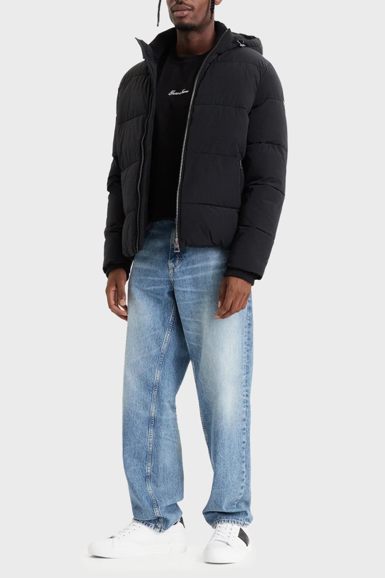 Guess Stretch Suya Dayanıklı Kapitoneli Çıkarılabilir Kapüşonlu Şişme M6BL58W4170 Erkek Mont M6BL58 W4170 JBLK Siyah - Guess (1)
