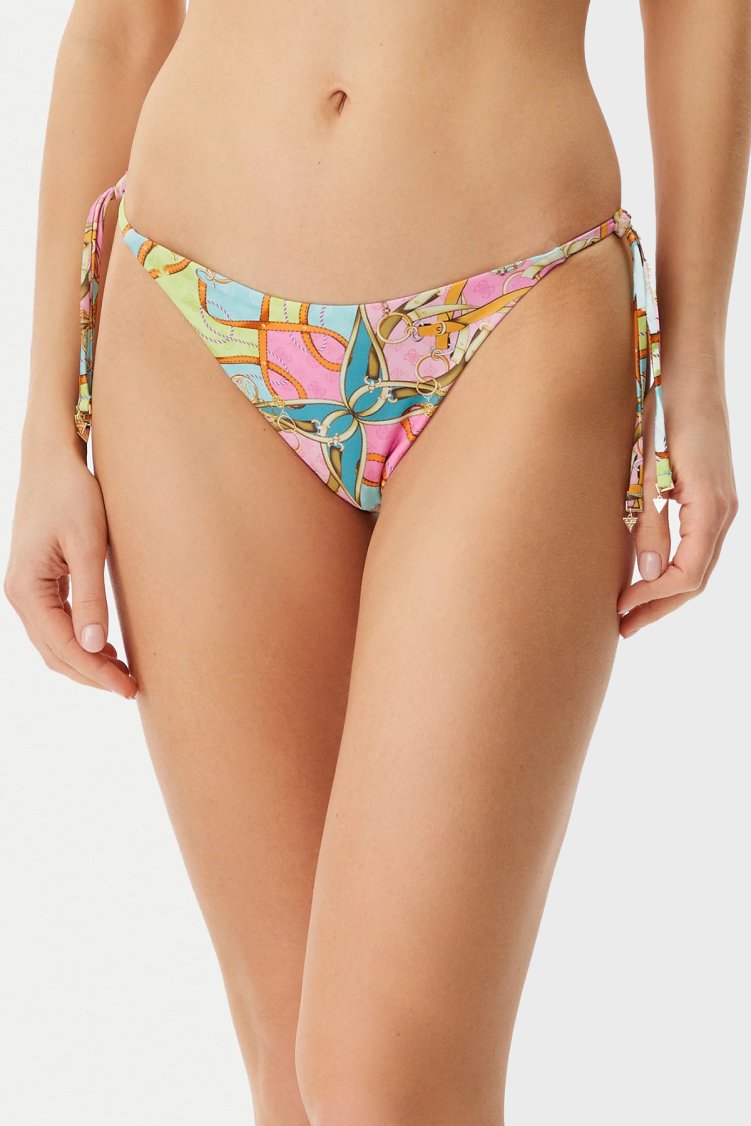 Guess String Desenli Bağlamalı E5GO15KCR12 Kadın Bikini Altı E5GO15 KCR12 P7WO MAVİ - Guess