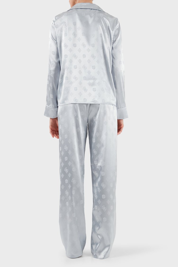 Guess Sylvie Tamamı 4G Logolu Regular Fit Uzun Kollu O5BX05W4732 Bayan Pijama Takımı O5BX05 W4732 FBCW GRİ - Guess (1)