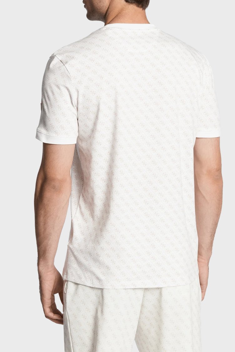 Guess Tamamı Logolu Pamuklu Regular Fit Bisiklet Yaka Z2BI09J1314 Erkek T Shirt Z2BI09 J1314 P05N BEYAZ - Guess (1)
