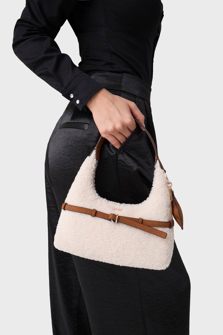Guess Taylor Peluş Omuz Askılı HWWS2325770 Kadın Çanta HWWS23 25770 OFC Kırık beyaz-taba - Guess (1)