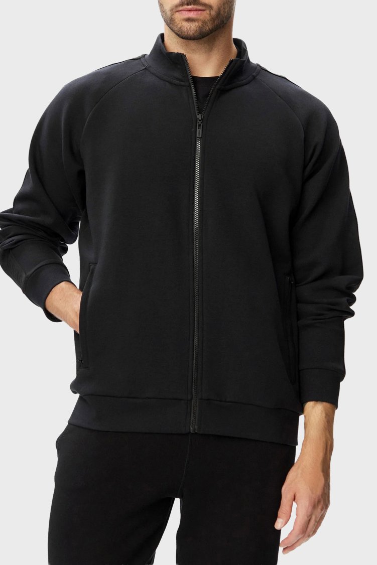 Guess Thor Logolu Regular Fit Dik Yaka Fermuarlı Z6YQ18K4964 Erkek Sweat Z6YQ18 K4964 JBLK Siyah - Guess