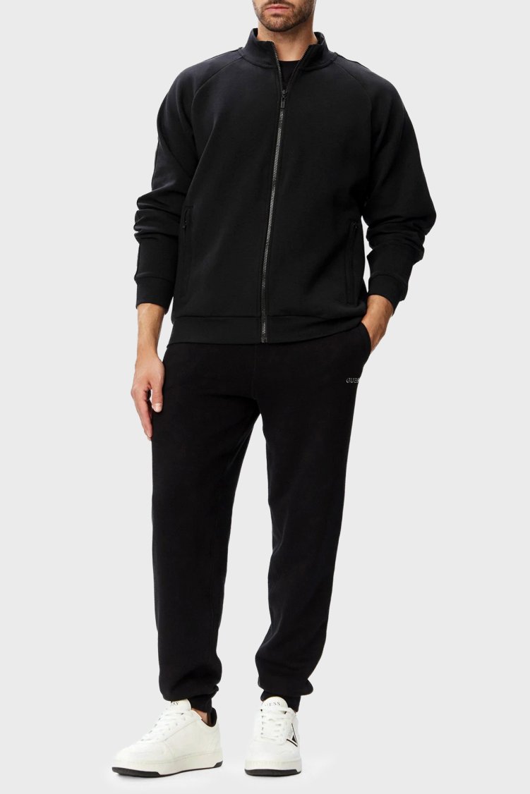 Guess Thor Logolu Regular Fit Dik Yaka Fermuarlı Z6YQ18K4964 Erkek Sweat Z6YQ18 K4964 JBLK Siyah - Guess (1)